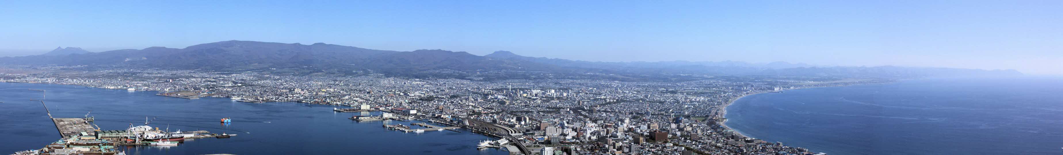函館山から道有林を望む